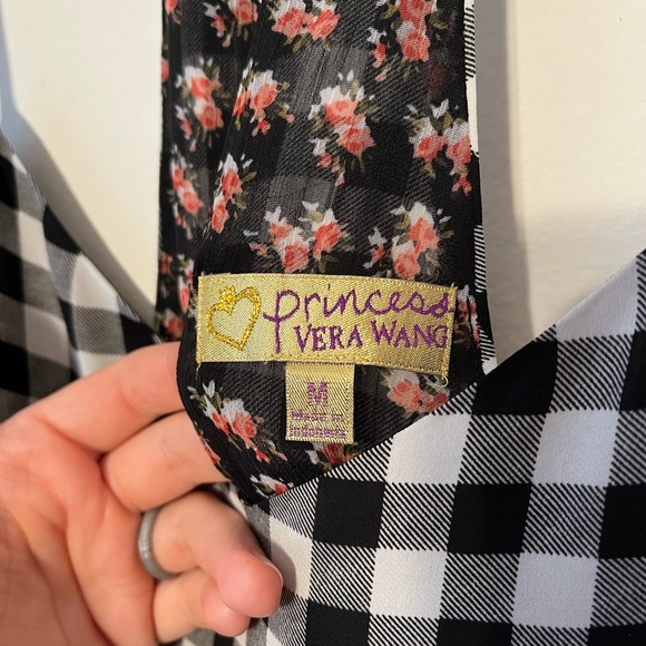 Princess Vera Wang Plaid Juniors Dress with Floral Liner - Picture 3 of 4